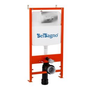 Система инсталляции для унитазов BelBagno BB026/BB081CR с кнопкой смыва Хром глянец