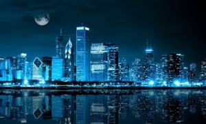 3D Фотообои Artegrafico «Неоновая ночь» G-036 канвас