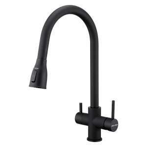Смеситель для кухни Paulmark Lange La214212-AN с выдвижным изливом, антрацит