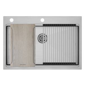 Мойка кухонная Paulmark Kroner-Multi Sink 75 PM687551-BS брашированная сталь, 51x75