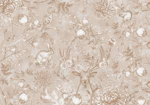 3D Фотообои Artegrafico «Винтажная композиция с животными в бежевых тонах» FN-013 канвас