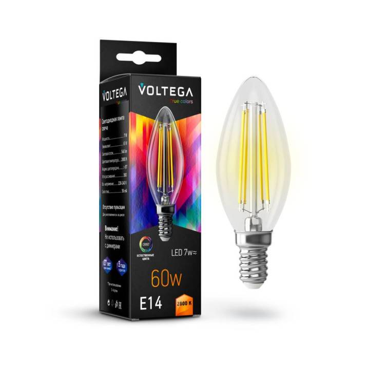 Светодиодная лампа Voltega Crystal Cangle E14 7W High CRI 7152
