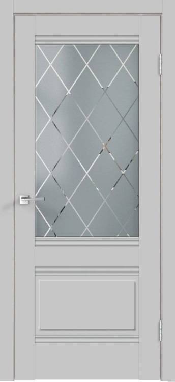 Дверное полотно экошпон VellDoris ALTO 2V VD810669 Ромб светлый Серый Эмалит 600x2000