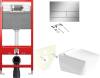 Комплект Унитаз подвесной Duravit Viu 2511090000 безободковый + Крышка-сиденье с микролифтом + Инсталляция TECE TECEprofil Uni 2.0 9300302 с кнопкой смыва