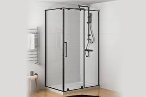 Душевой уголок Royal Bath Bern BERN-S RB8100-T-BL профиль черный, стекло прозрачное, 100x80x195