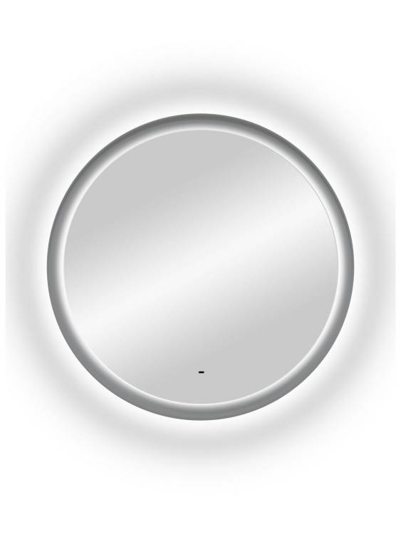 Зеркало Art&Max Napoli AM-Nap-800-DS-F-Grey серый матовый, с подсветкой, 80x80