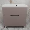 Тумба с раковиной Style Line Матис 80 напольная, тауп темный, раковина жасмин, 82x80x45