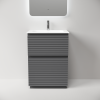 Тумба с раковиной Sancos Folk Floor напольная, 60x45x87, c двумя ящиками оснащенными доводчиками, Grey soft фото 5
