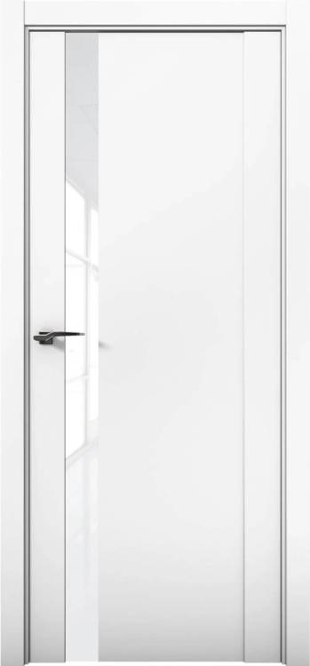 Межкомнатная дверь остекленная Brandoors Prime 07 Полотно Аляска, Стекло Белый лакобель 2000х800
