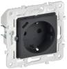 Розетка 1-местная с заземлением, шторками и USB Type С IEK Skandy SK-R14-16-U14-018-K53 графит