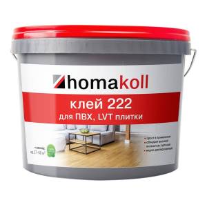Клей для ПВХ, LVT плитки водно-дисперсионный Homakoll 222 (12 кг)