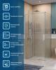 Душевой уголок BelBagno SOFT_CLOSE-1-AH-1-100/80-C-Cr профиль хром, стекло прозрачное, 100x80x200 фото 7