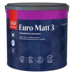 Краска интерьерная Tikkivala Euro Matt 3 глубокоматовая база C 2.7 л