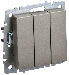 Выключатель 3-клавишный IEK Brite BR-V30-0-10-K37 шампань