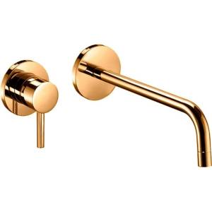 Смеситель для раковины Paffoni Light LIG101HG70 с внутренней частью, золото медовое