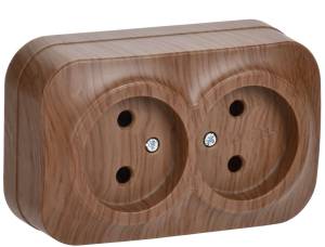 Розетка 2-местная IEK Glory ERH20-K24-10 дуб