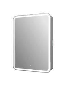 Зеркало-шкаф Art&Max Platino AM-Pla-550-800-1D-L-DS-F с подсветкой, Белое, 80x55