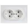 Розетка 2-местная с заземлением IEK Brite BR-R21-16-K91-F арктический белый фото 5