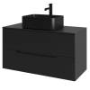 Тумба с раковиной Orange Line Li-70TubMDF+B02-460MB черный матовый, 70 см