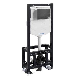 Система инсталляции для унитазов Wasserkraft Dill 61TLT.010.ME.MB04 клавиша черный матовый