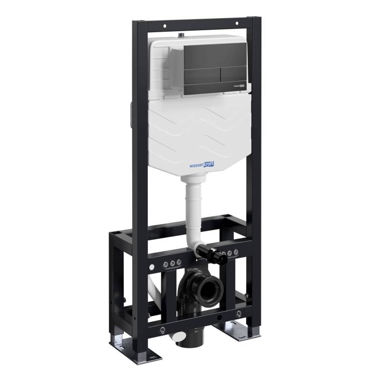 Система инсталляции для унитазов Wasserkraft Dill 61TLT.010.ME.MB04 клавиша черный матовый
