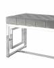 Банкетка Stool Group Бруклин BENCH-012-GR вельвет серый, сталь серебро 99x45.5 фото 3