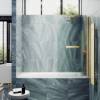 Шторка на ванну MaybahGlass MGV-769-3 40x140, поворотная, стекло сатин 6 мм, профиль золото, с полотенцедержателем фото 3