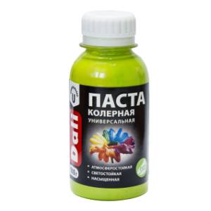 Паста колерная универсальная атмосферостойкая светостойкая насыщенная Dali лайм 0.1 кг