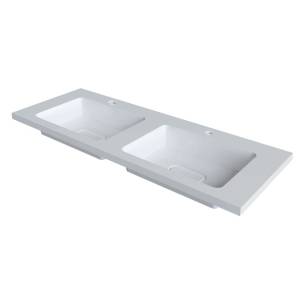 Раковина Uperwood Modul 2911020342 двойная, белая глянцевая, 120x45