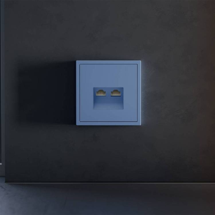 Лицевая панель для двойной компьютерной розетки RJ-45 Voltum S70 VLS001415 деним