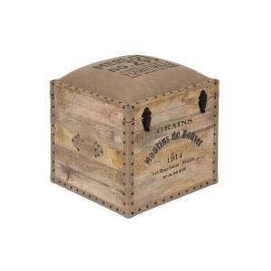 Пуф-сундук Tetchair Secret De Maison Perret (mod. M-540) 10557 дерево манго/ткань хлопок, 45x45x50, натуральный, ткань: винтаж