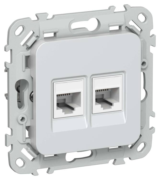 Розетка компьютерная RJ45 2-местная IEK Flite FI-K22-2-K36 жемчуг
