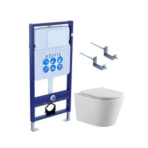 Унитаз с инсталляцией Aquatek Вега-KKI2 с крышкой-сиденьем микролифт