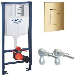 Система инсталляции для унитазов Grohe Rapid SL 38772GL1 золотая глянцевая кнопка