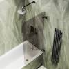Шторка на ванну MaybahGlass MGV-653-6 70.5x140, поворотная, стекло графит матовый 6 мм, профиль черный