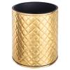 Мусорное ведро Geralis M-SGG1-S 6л, ромб стежка, золотое, кант золото, внутренний цвет черный