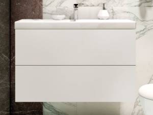 Тумба с раковиной Art&Max Verona-Push AM-Verona-Push-900-2C-SO-BI-TS подвесная, bianco stampato opaco