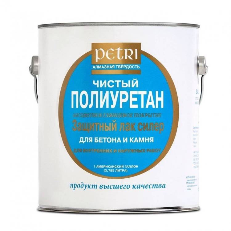 PETRI спец лак полиуретановый по бетону и камню, матовый (3,8л)