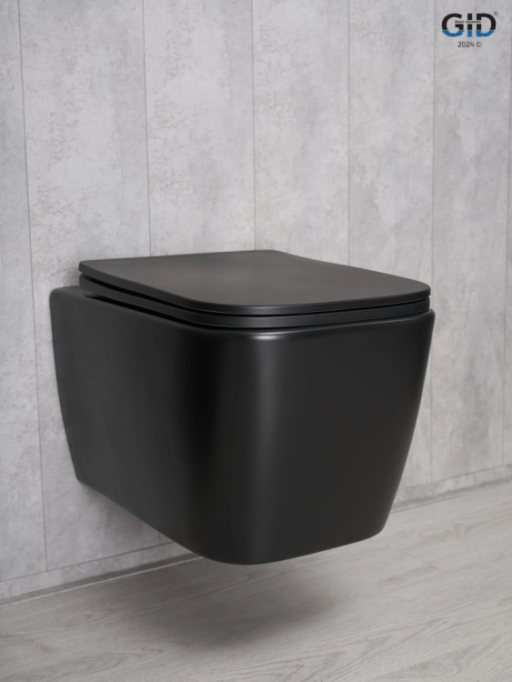 Унитаз подвесной Gid Cuadrado Tr2140Bm 62255Y черный матовый