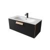 Тумба с раковиной Terminus Noto NOT101001099901O черный soft touch, 100x38