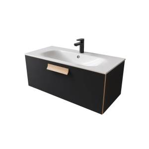Тумба с раковиной Terminus Noto NOT101001099901O черный soft touch, 100x38