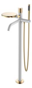 Смеситель для ванны Boheme Stick 129-WG.2 напольный, White Touch Gold