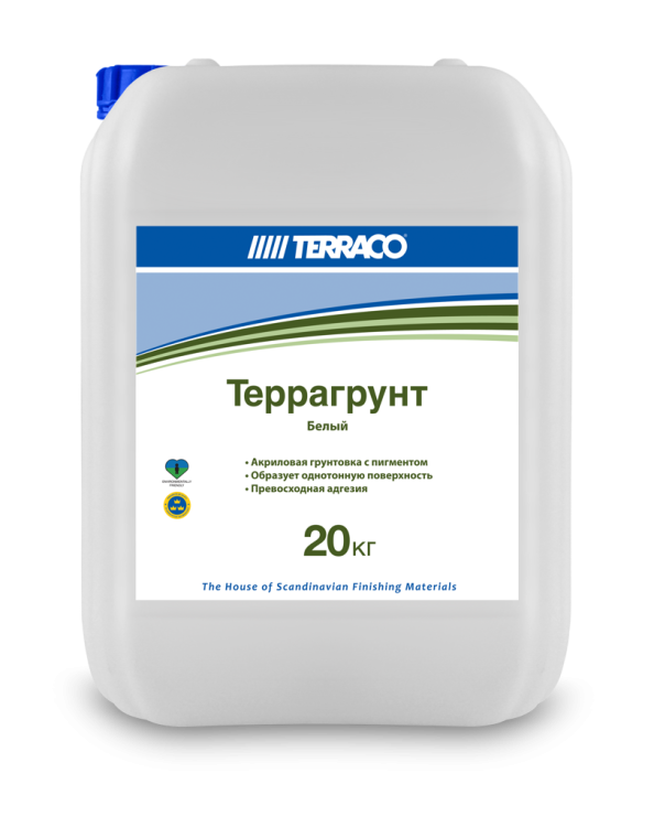 TERRACO TERRAGRUNT WHITE грунт проникающий, пигментированный, белый колеруемый (20кг)