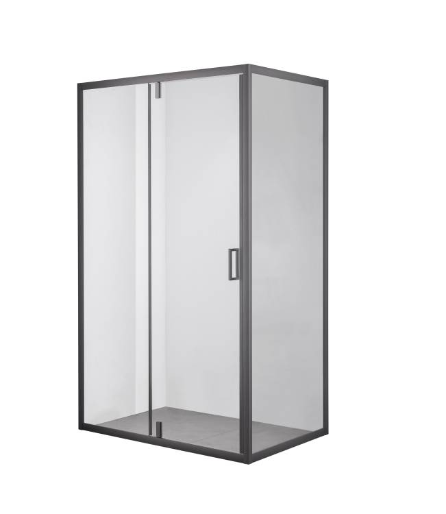 Душевой уголок Olive'S Duero DR-128CR-SW-GB профиль черный, стекло прозрачное, 80x120x195