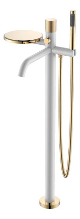 Смеситель для ванны Boheme Stick 129-WG.2 напольный, White Touch Gold
