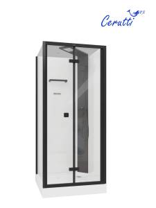 Душевая кабина Cerutti Spa BELLA90B черная, 90x90x225