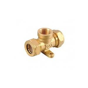 Тройник с креплением Lavita T/S (W) 15x1/2x15, труба-вн.резьба-труба
