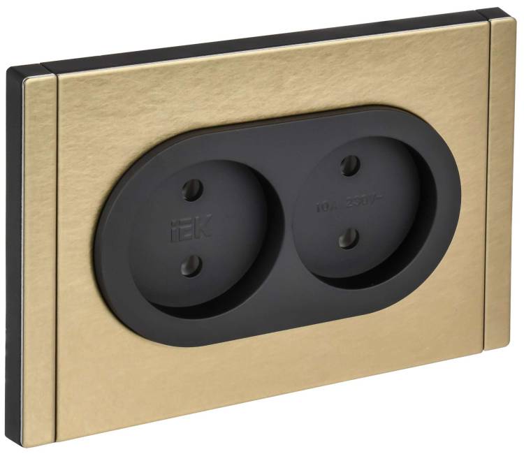 Розетка 2-местная IEK Forte&Piano FP-R20-10-1-M-K37 шампань