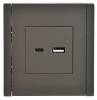 Розетка USB type A+C IEK Forte&Piano FP-U22-D31-K03 серый фото 2