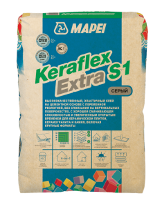 Клей Mapei Keraflex Extra S1 для плитки и камня серый 25 кг